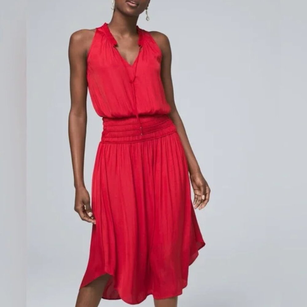 NWT WHBM Beautiful Red Lightweight Silky Dress Size X Small